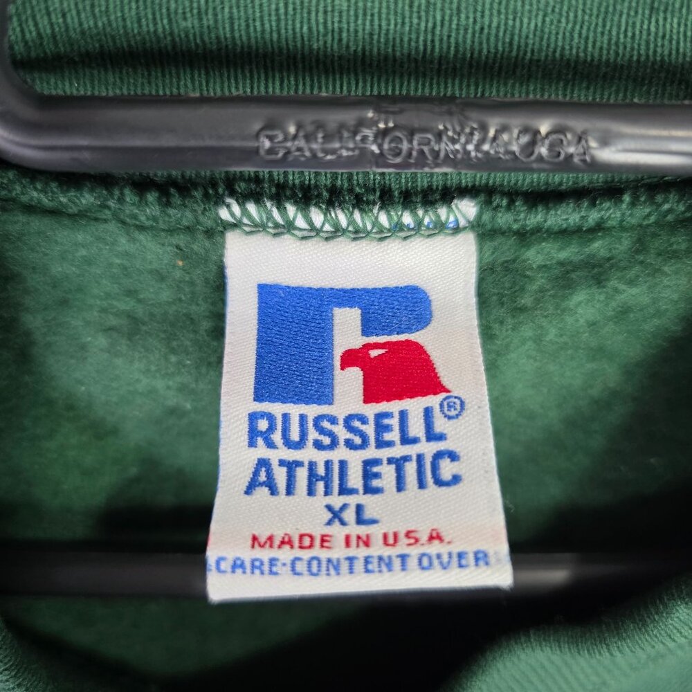 Mens Vintage 1990s Russell Athletic Green Sweatshirt Long Sleeve Crew Neck XL - Picture 3 of 8